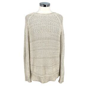 Vince Raglan Crewneck Knit Sweater Ivory Cream Size Small